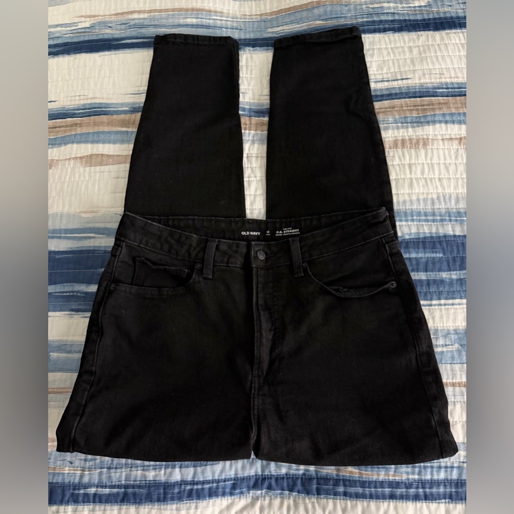 Old Navy Black O.G. Straight-Leg High-Rise Jeans
